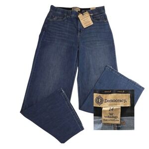 Democracy High Rise Booty Lift Wide Leg Jeans 14 Mold & Hold Ab Technology BLUA